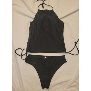 NWOT Black halter Tankini Bikini size medium
